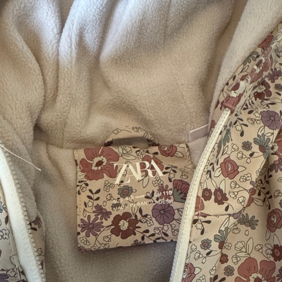 Zara Floral Raincoat for Kids - Cream and Purple - Picture 2 of 5